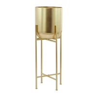 Gold Modern Planter, 13" x 13" x 46"
