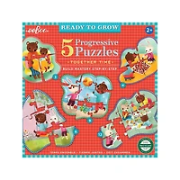 eeBoo Ready to Grow Together Time 5 Progressive Puzzles