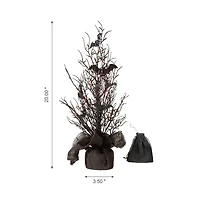 Glitzhome® 20" Lighted Halloween Bats Table Tree Decor