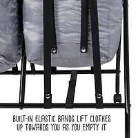 Honey Can Do Black/Gray Double Bounce Back Hamper with Wheels and Lid