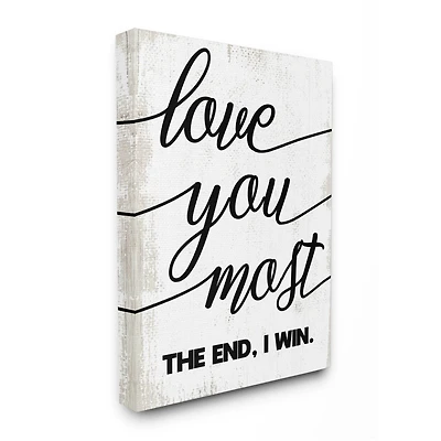 Stupell Industries Love You Most Romantic Rustic Word Design Canvas Wall Art