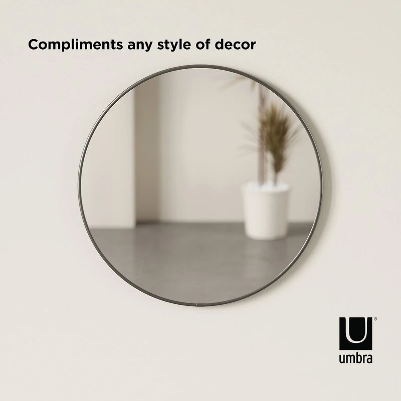 Umbra 24" Titanium Hubba Round Mirror