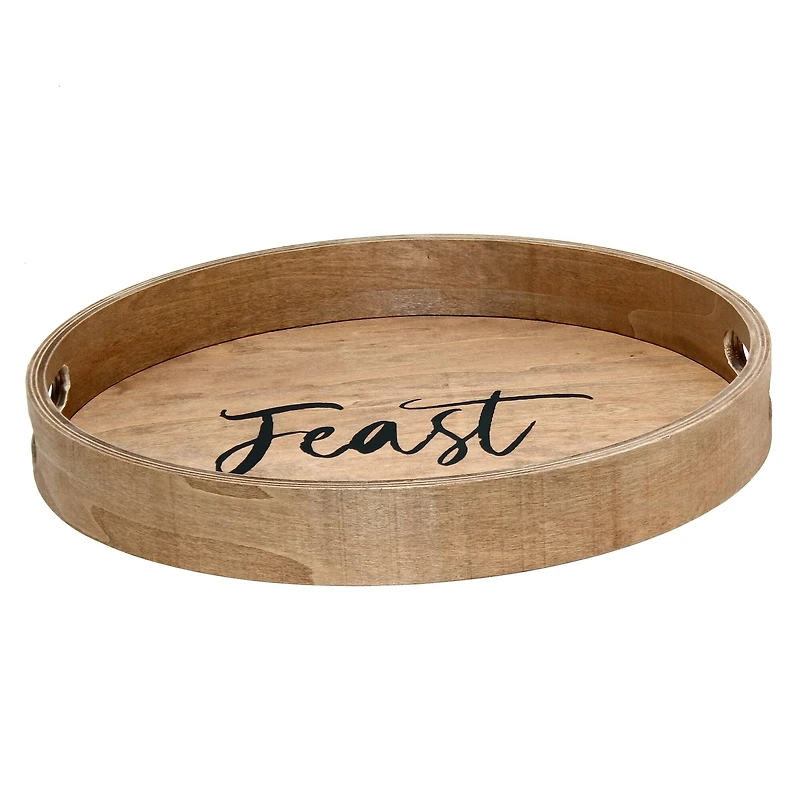Elegant Designs™ 13.8" Round Feast Serving Tray with Handles