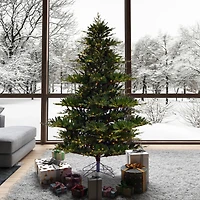 6.5ft. Pre-Lit Sherwood Fir Artificial Christmas Tree, Warm White LED Lights