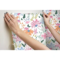 RoomMates Pink Bella Garden Peel & Stick Wallpaper