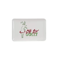 Hello Honey® 12" White, Green & Red Oh By Golly Stoneware Platter