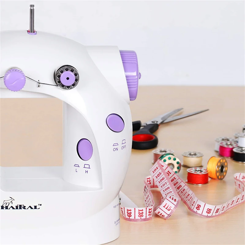 Haitral™ Lavender Flex-Speed Double-Thread Cordless Sewing Machine with Built-In Table