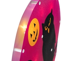 Lighted Owl Halloween Window Silhouette