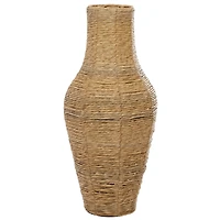 Brown Faux Seagrass Handmade Tall Woven Floor Vase 12" x 12" x 28"