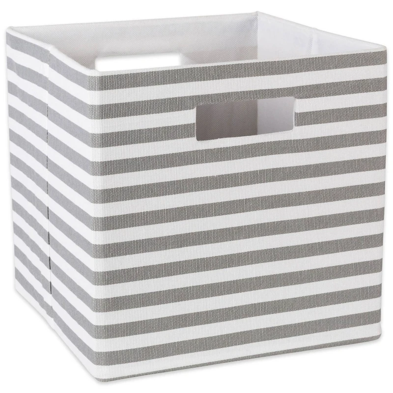 DII® 13" Gray Pinstripe Storage Cube