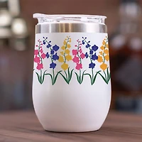11oz. Papercut Flower Trio Stainless Steel Wine Tumbler