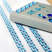 12 Packs: 3 ct. (36 total) Blue & White Rhinestone Borders by Recollections™