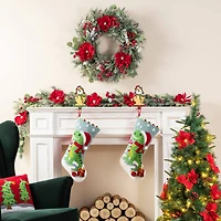 Glitzhome® 21"L Hooked Christmas Dinosaur Stocking