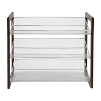 Organize It All Espresso 3 Tier Mesh Shelf Shoe Rack