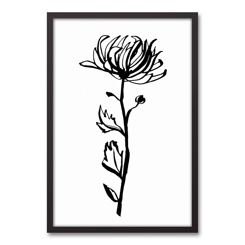Tall Botanical 20" x 30" Black Framed Canvas - Set of 2
