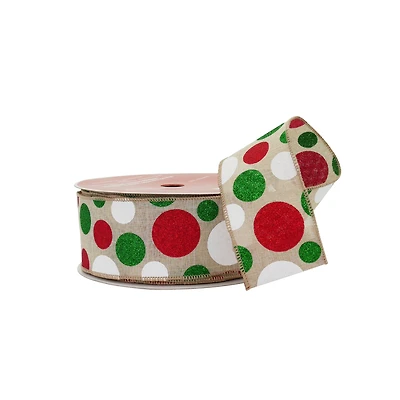 2.5" x 80ft. Whimsy Dots Wired Jumbo Ribbon by Celebrate It®