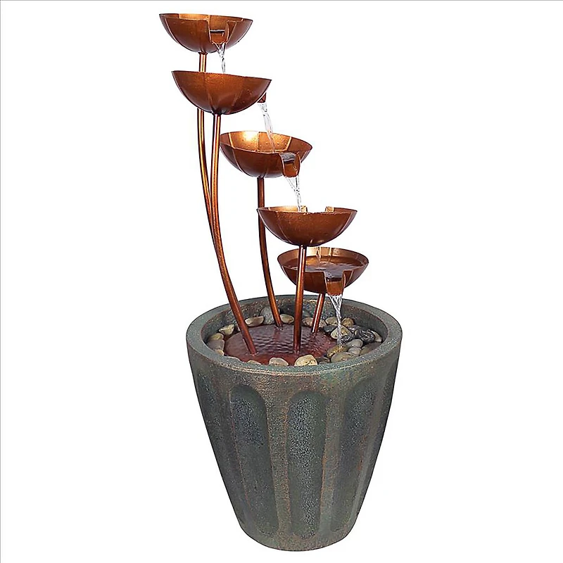 33" Copper Falls Cascading Garden Fountain