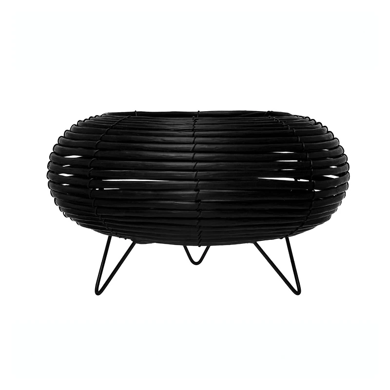 6" Black Plastic Planter with Metal Feet