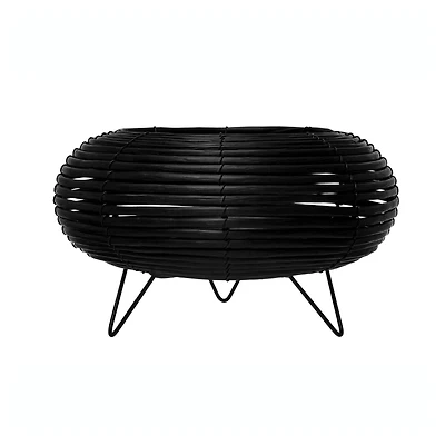 6" Black Plastic Planter with Metal Feet