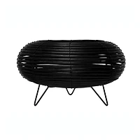 6" Black Plastic Planter with Metal Feet
