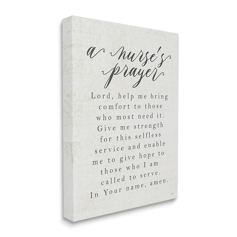 Stupell Industries A Nurse's Prayer Inspirational Office Faith Canvas Wall Art