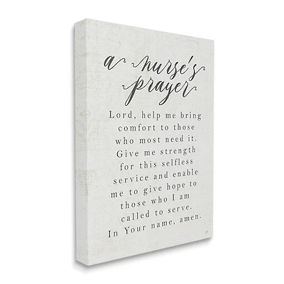 Stupell Industries A Nurse's Prayer Inspirational Office Faith Canvas Wall Art