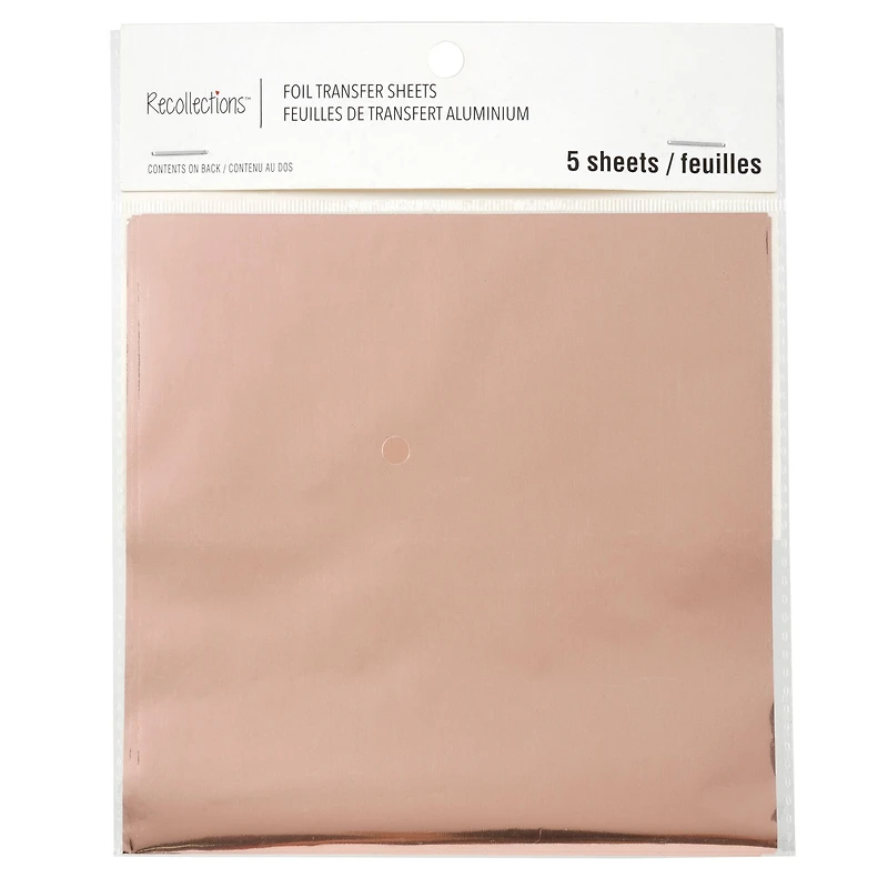Rose Gold Foil Transfer Sheets by Recollections™, 5.5" x 5.5"