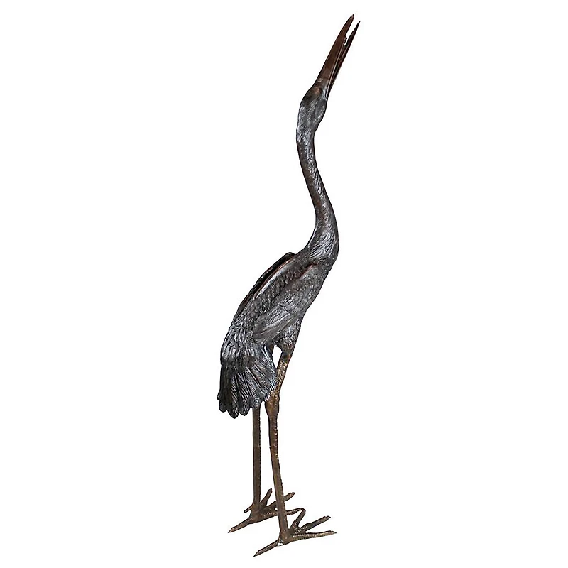 Design Toscano 50" Heron Head High Cast Bronze Garden Statue