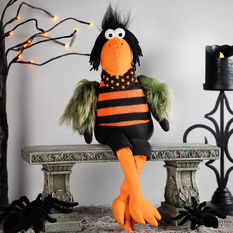 Plush Sitting Crow Halloween Figure - 17"