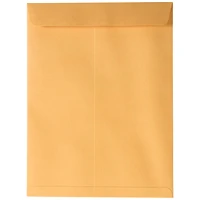JAM Paper Brown Kraft Manila Open End Catalog Premium Envelopes with Peel & Seal Closure