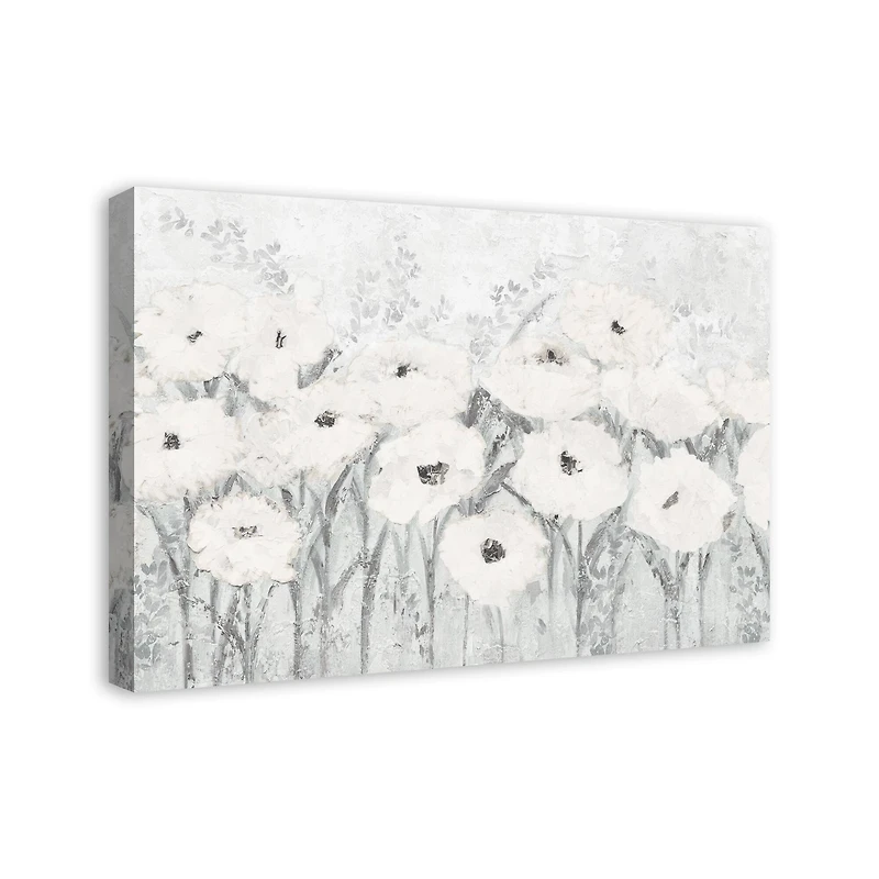 Florals In Gray 30" x 20" Canvas Wall Art