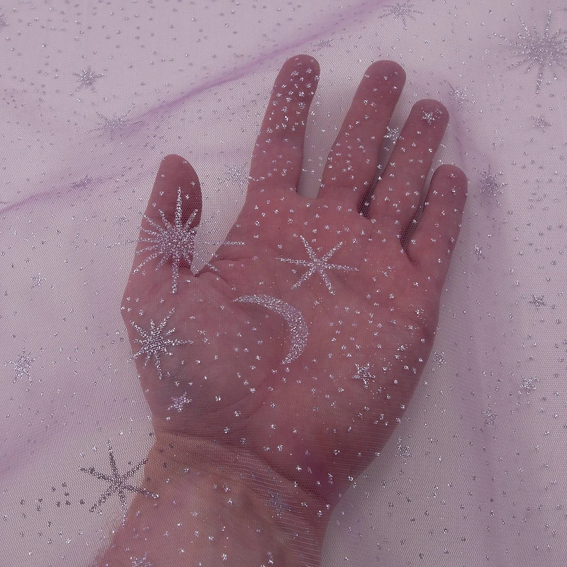 Wyla Purple with Silver Moon & Stars Mesh