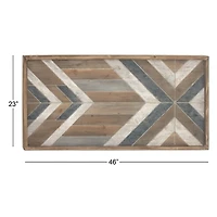 Grey Farmhouse Abstract Wood Wall Decor, 23" x 46"