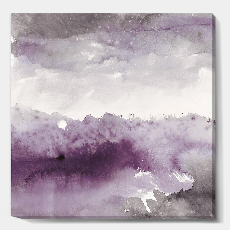 Designart - Midnight at the Lake II Amethyst and Grey