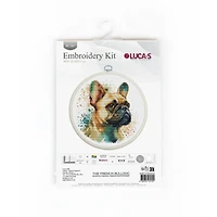 Luca-S French Bulldog Counted Cross Stitch Kit with Display Hoop