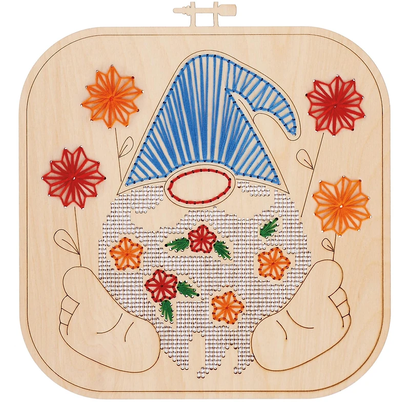 Leisure Arts® Intermediate Floral Gnome Wood Stitchery Kit