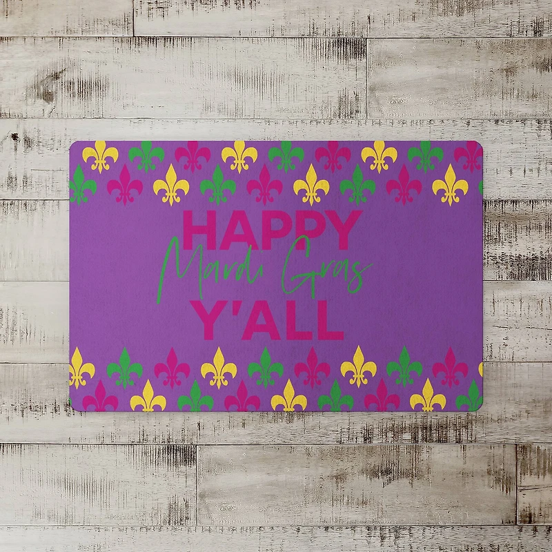 Happy Mardi Gras Floor Mat
