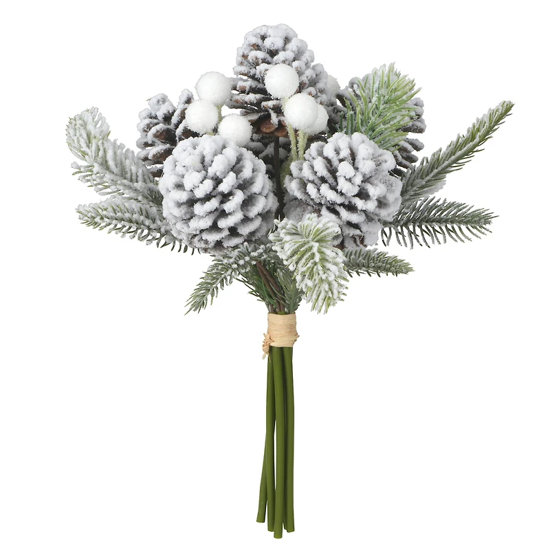 12" Snowy Pine & Pinecone Bouquet by Ashland®
