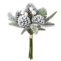 12" Snowy Pine & Pinecone Bouquet by Ashland®