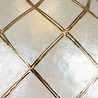 Hello Honey® Marina Natural Capiz & Gold Metal Orb Pendant Ceiling Light