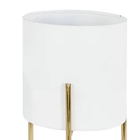 White Metal Contemporary Planter Set