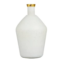 White Glass Glam Vase, 15" x 9" x 9"