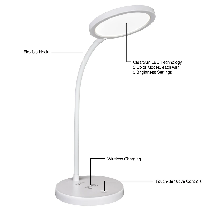 Good Housekeeping by OttLite Circular LED Desk Lamp