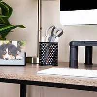 Mind Reader Metal Pen Cups, Mesh Pencil Holders, Desktop Organizer Set, Metal, Set of 3, Black