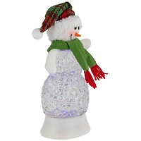 LED Lighted Acrylic Snowman Christmas Snow Globe - 11"