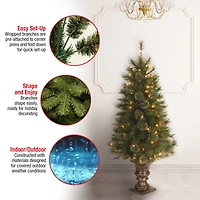 4ft. Prelit Atlanta Spruce Artificial Christmas Tree, Clear Lights