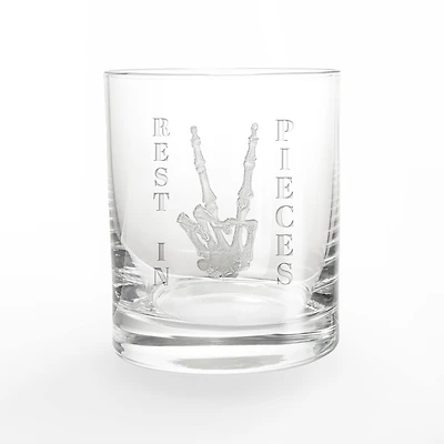 Rest in Pieces Peace Sign 11oz. Whiskey Glass