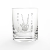 Rest in Pieces Peace Sign 11oz. Whiskey Glass