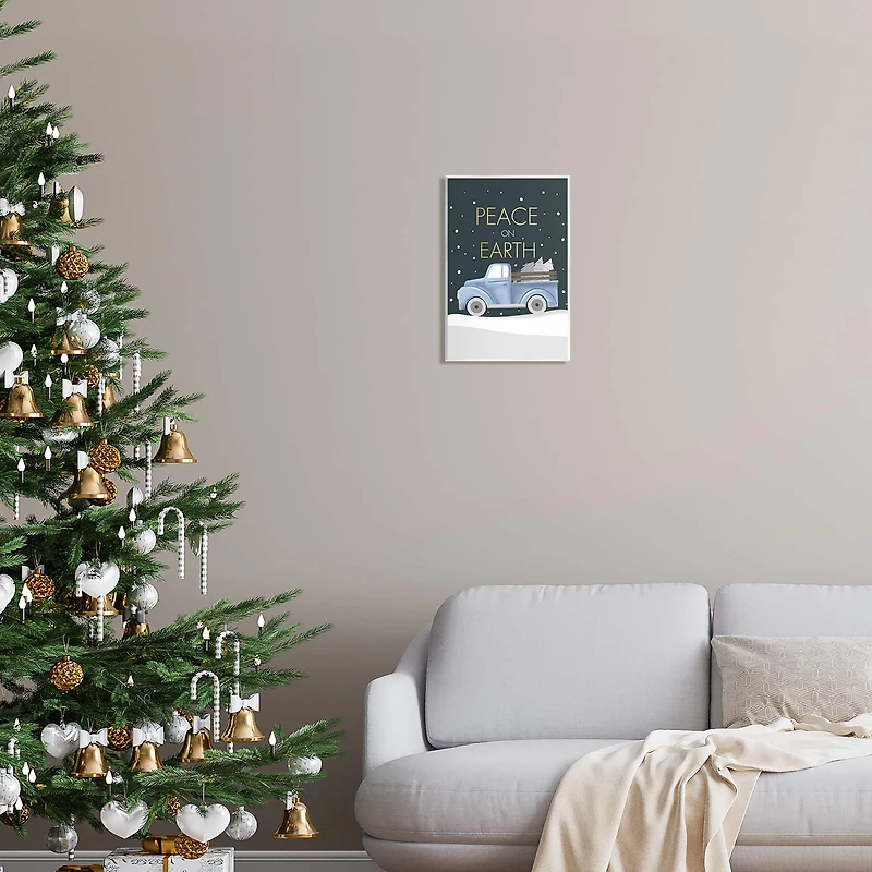 Stupell Industries Peace On Earth Snowy Truck Wall Plaque Art