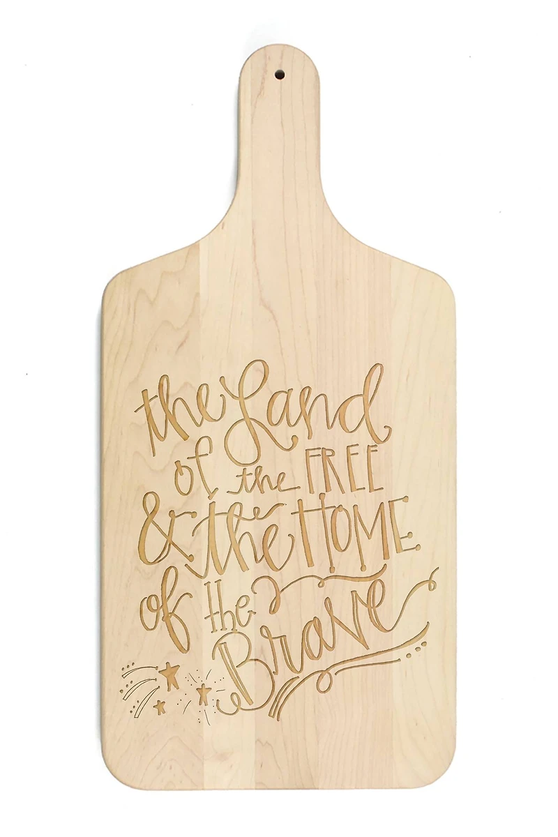 17" Land Of The Free Paddle Cutting Board